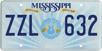 MS license plate ZZL632