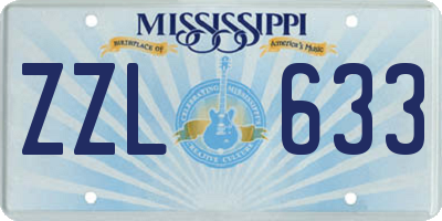 MS license plate ZZL633