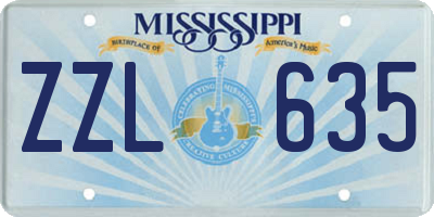 MS license plate ZZL635
