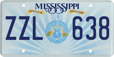 MS license plate ZZL638