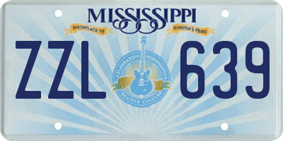 MS license plate ZZL639