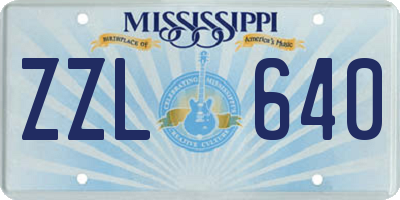MS license plate ZZL640