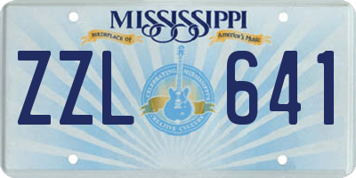 MS license plate ZZL641