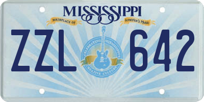 MS license plate ZZL642