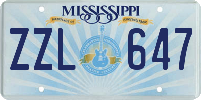 MS license plate ZZL647