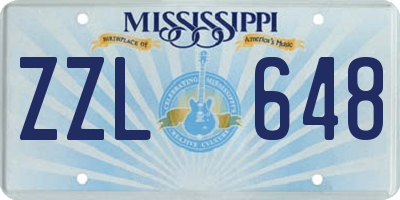 MS license plate ZZL648