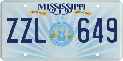 MS license plate ZZL649