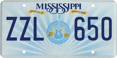 MS license plate ZZL650