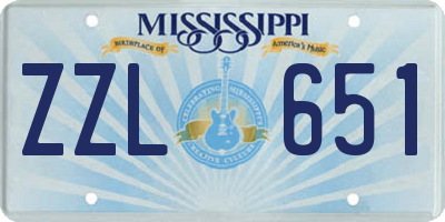 MS license plate ZZL651