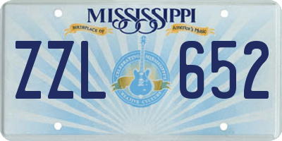 MS license plate ZZL652