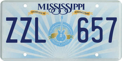 MS license plate ZZL657