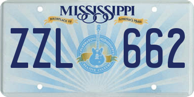 MS license plate ZZL662
