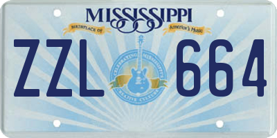 MS license plate ZZL664
