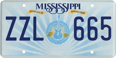 MS license plate ZZL665