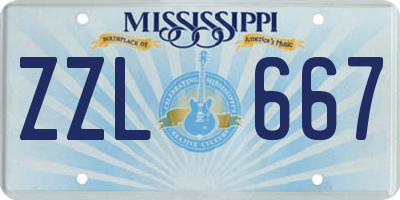 MS license plate ZZL667