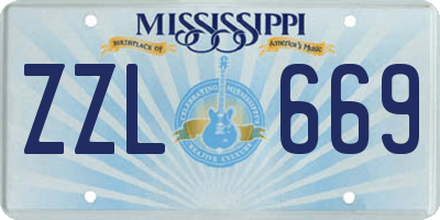 MS license plate ZZL669