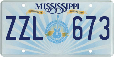 MS license plate ZZL673
