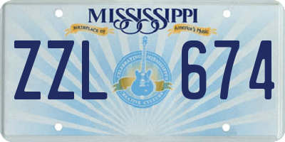 MS license plate ZZL674