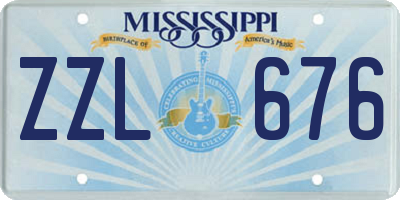 MS license plate ZZL676