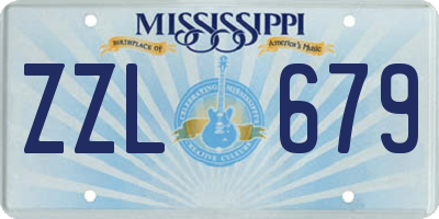 MS license plate ZZL679
