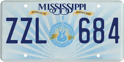 MS license plate ZZL684