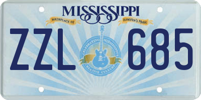 MS license plate ZZL685