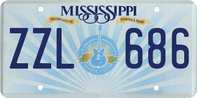 MS license plate ZZL686