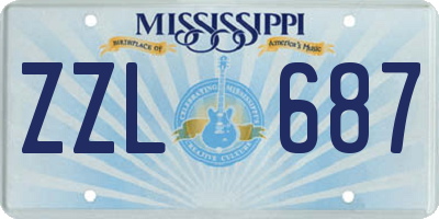 MS license plate ZZL687