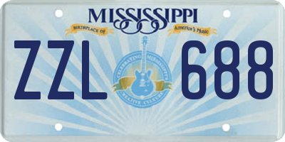 MS license plate ZZL688