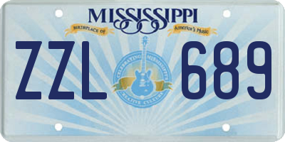 MS license plate ZZL689