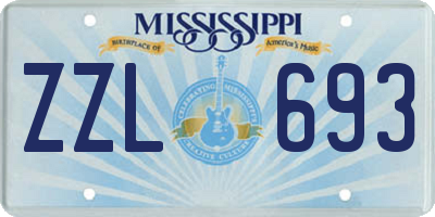 MS license plate ZZL693