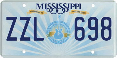 MS license plate ZZL698
