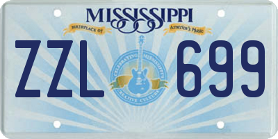 MS license plate ZZL699