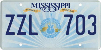 MS license plate ZZL703