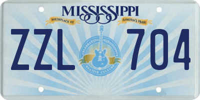 MS license plate ZZL704