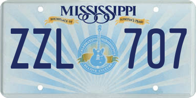 MS license plate ZZL707