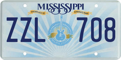 MS license plate ZZL708