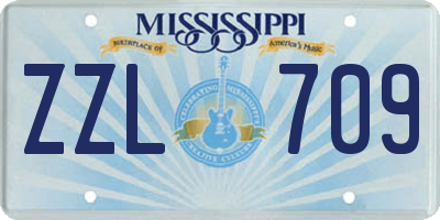 MS license plate ZZL709