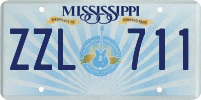 MS license plate ZZL711