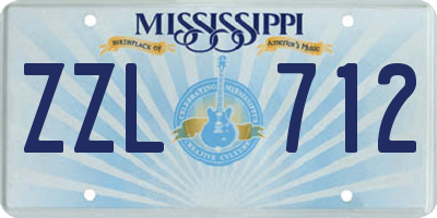 MS license plate ZZL712