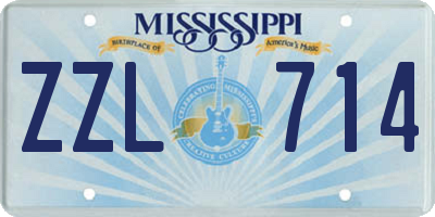 MS license plate ZZL714