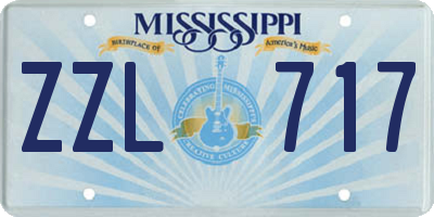 MS license plate ZZL717