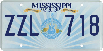 MS license plate ZZL718