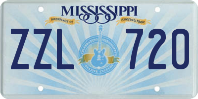 MS license plate ZZL720