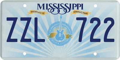 MS license plate ZZL722