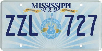 MS license plate ZZL727