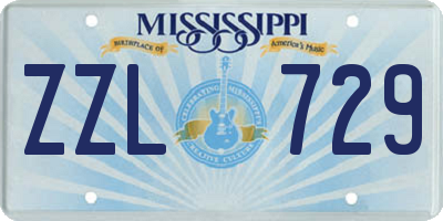 MS license plate ZZL729
