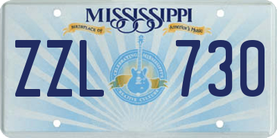 MS license plate ZZL730