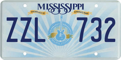 MS license plate ZZL732