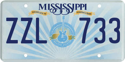 MS license plate ZZL733